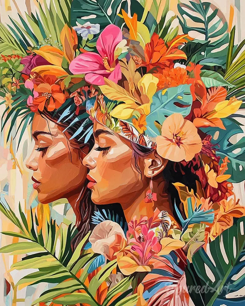 Broderie diamant Sœurs tropicales