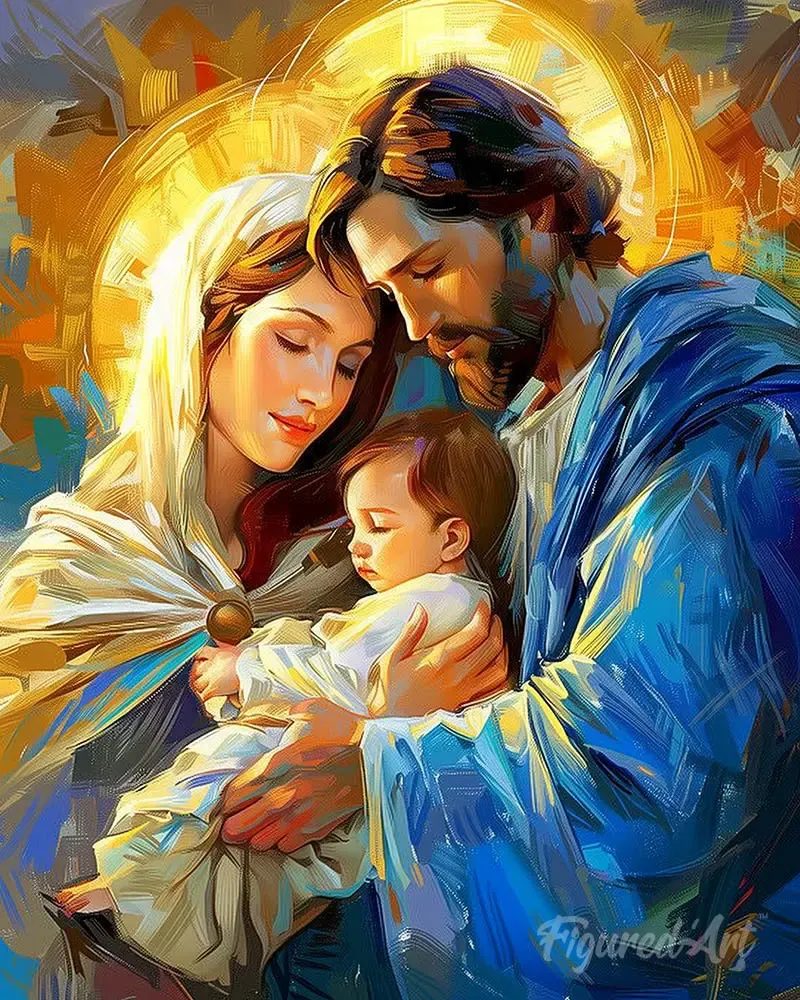 Broderie diamant Sainte Famille - 20x25 cm