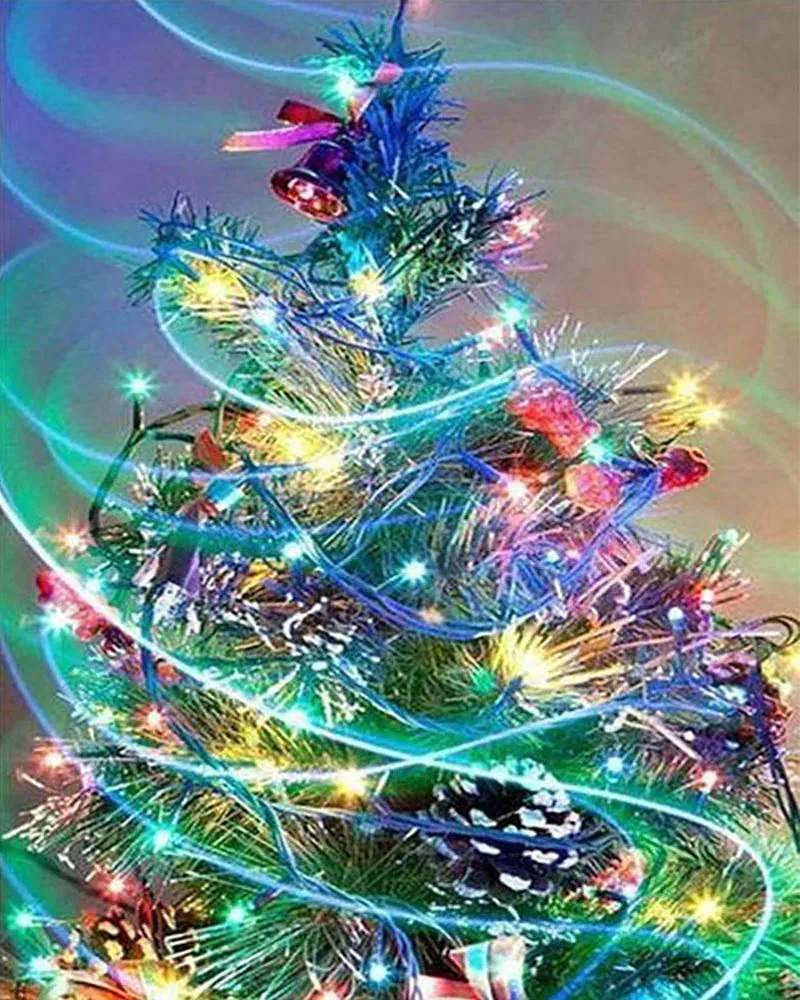Broderie diamant Sapin de Noël