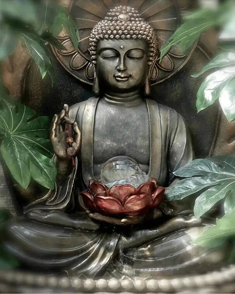 Broderie diamant Statue de Bouddha au calme