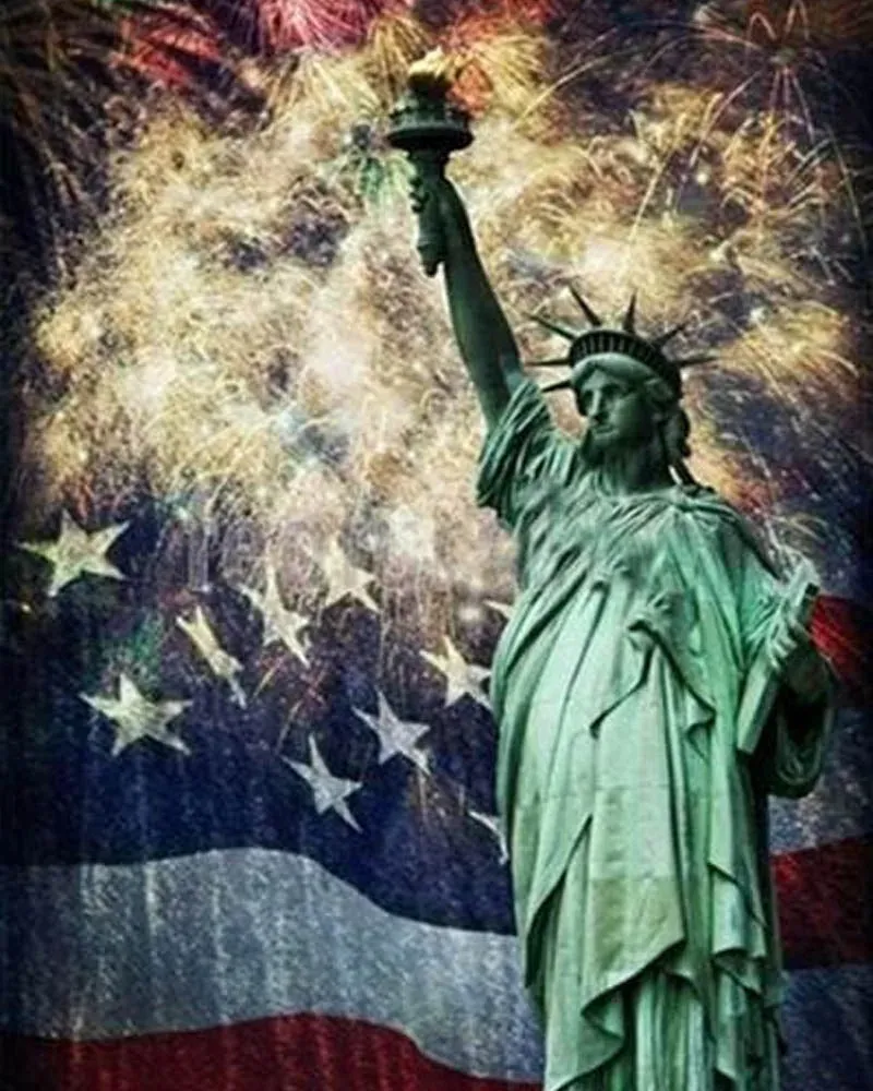 Broderie diamant Statue de la Liberté