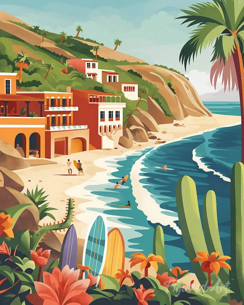 Broderie diamant Surf côtier - 40x50 cm
