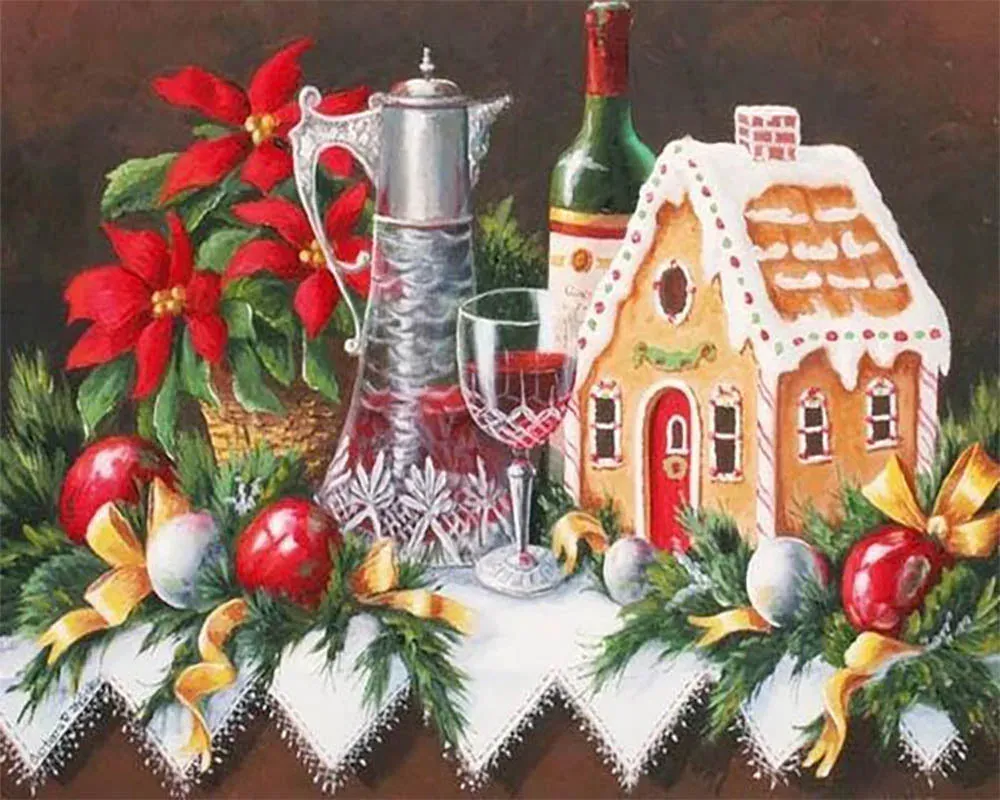 Broderie diamant Table de Noël