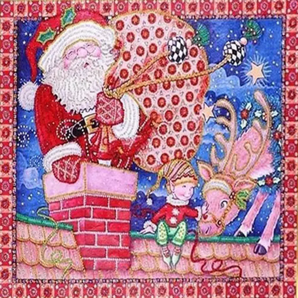 Broderie diamant Tableau Père Noël