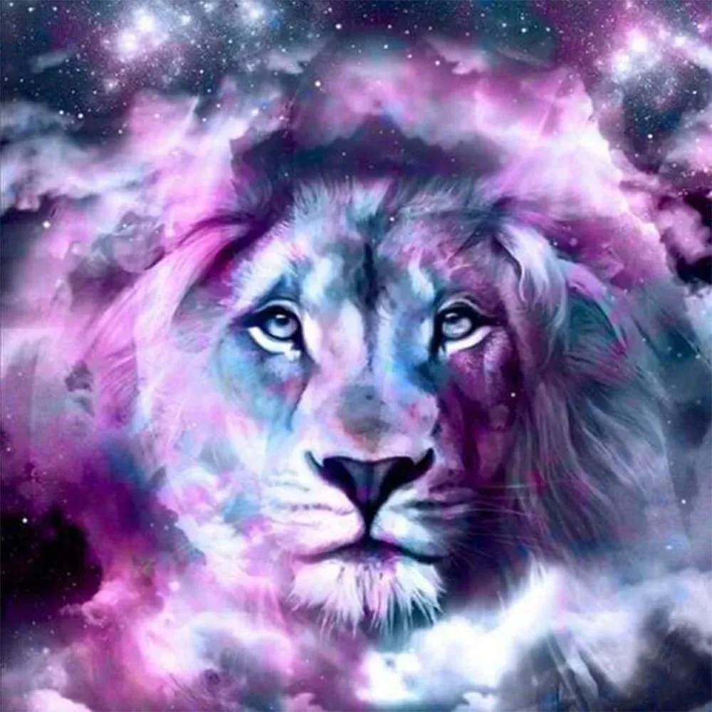 Broderie diamant Tête de Lion Fantaisie