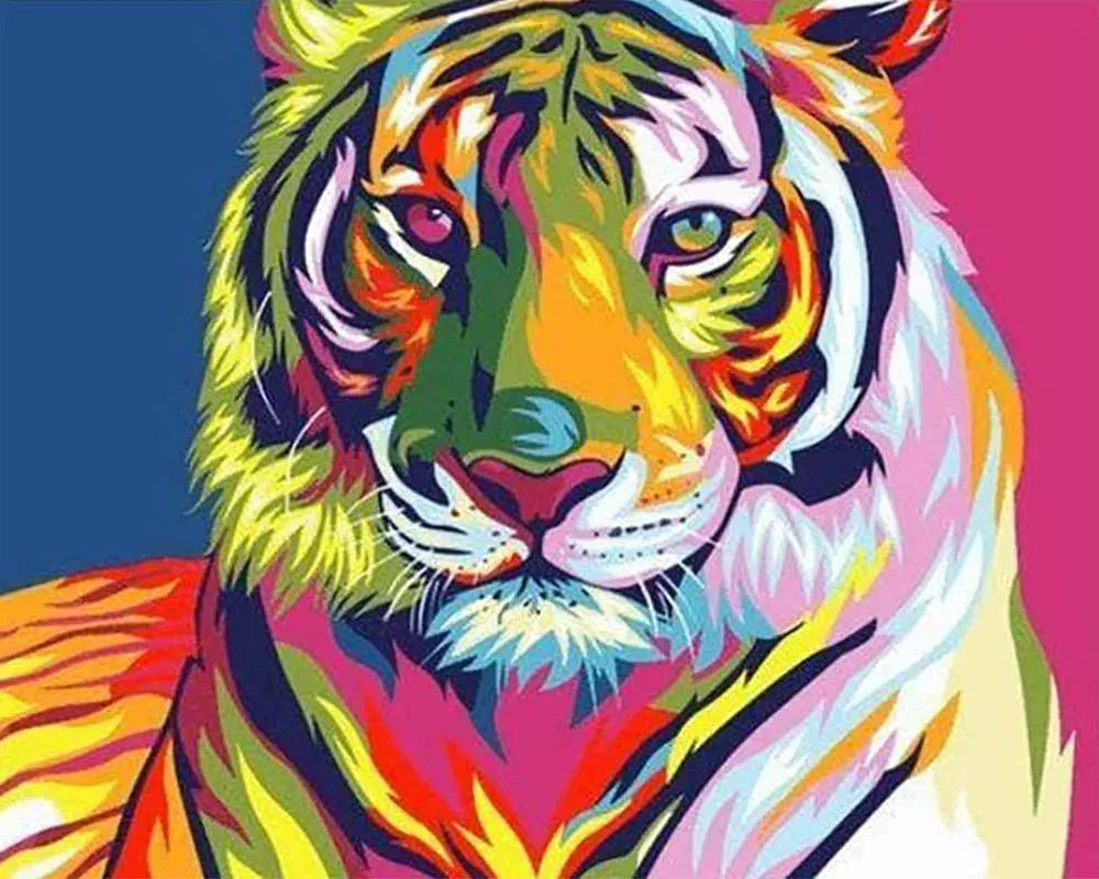 Broderie diamant Tigre coloré - Mille Facettes, élégance sauvage à créer