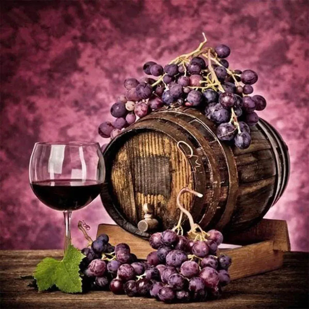 Broderie diamant Tonnelet de Vin