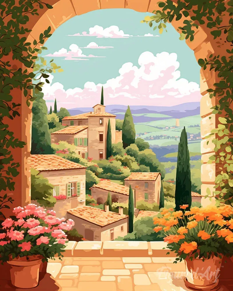 Broderie diamant Toscane en fleurs - 20x25 cm