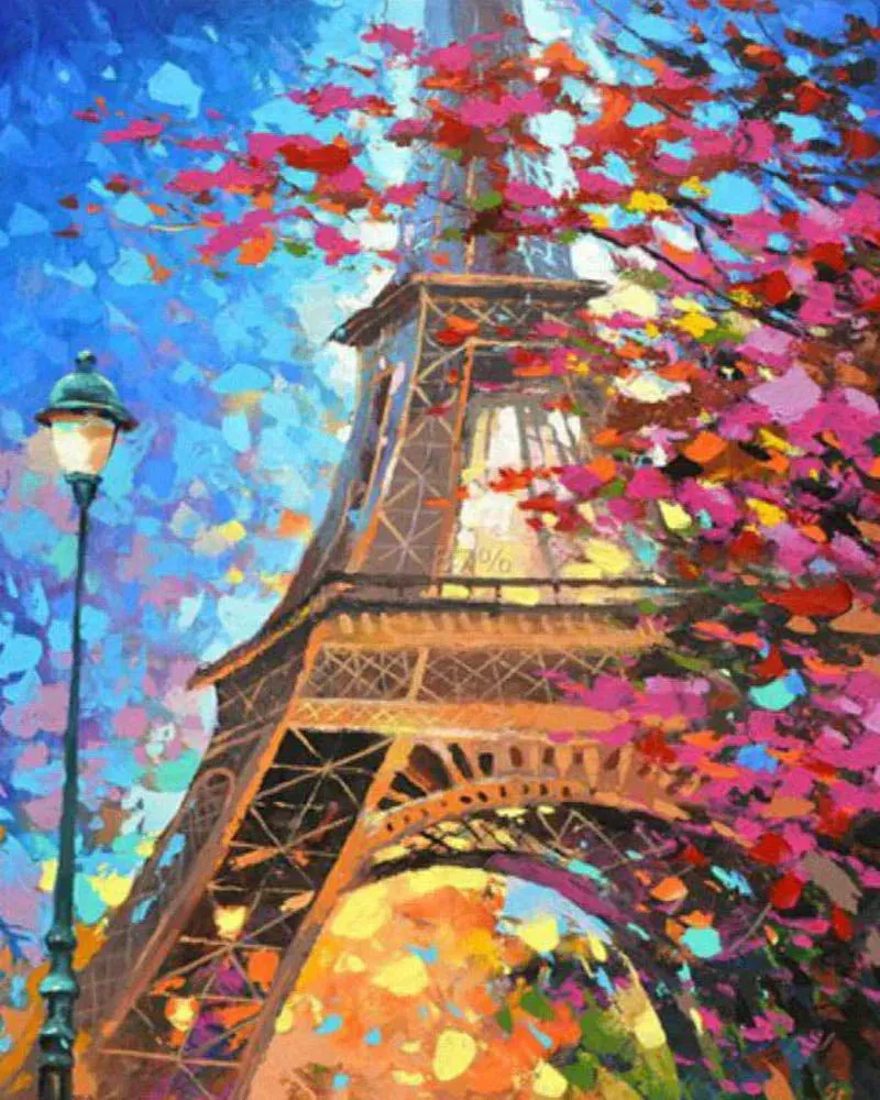 Broderie diamant Tour Eiffel romantique