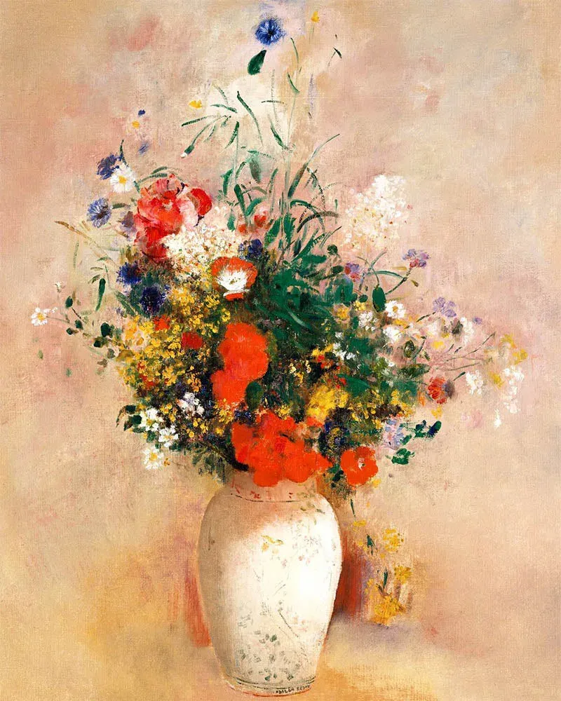 Broderie diamant Vase de Fleurs - Odilon Redon - 40x50 cm