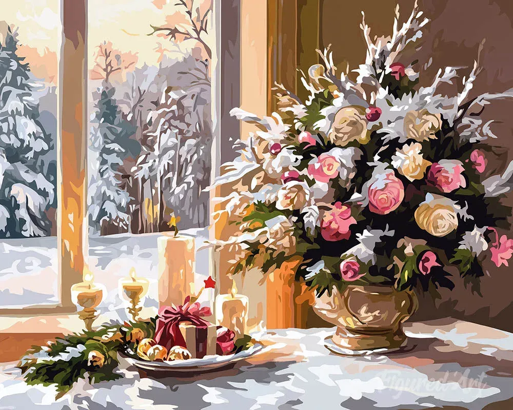 Broderie diamant Veillée de Noël Romantique - 20x25 cm