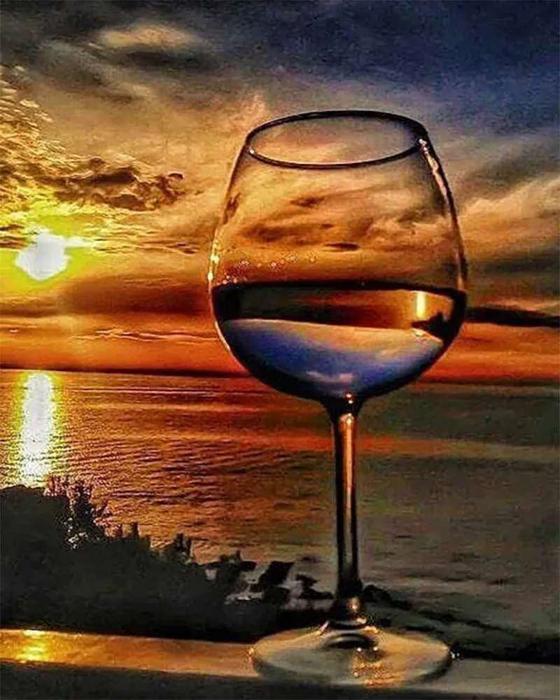 Broderie diamant Verre et Horizon de la Mer