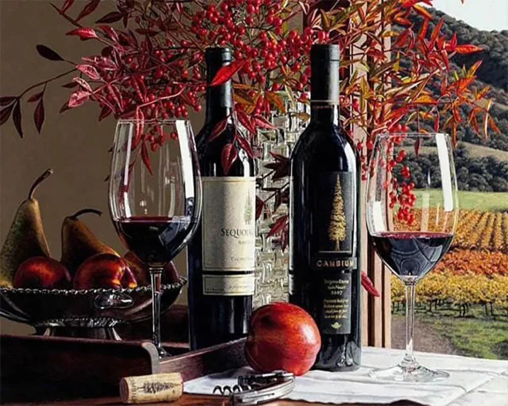Broderie diamant Vin Rouge