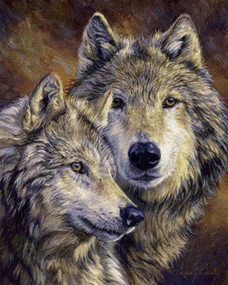 Broderie diamant Visages de Loups - Mille et une expressions sauvages