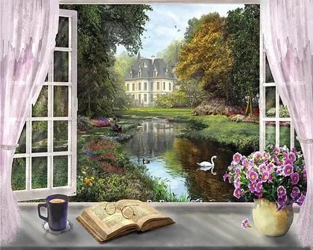 Broderie diamant Vue sur le Chateau