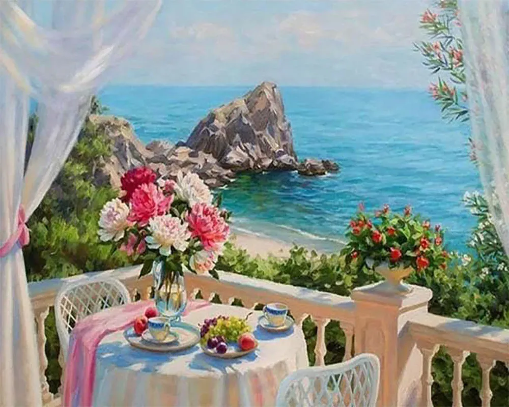 Broderie diamant Vue sur Mer