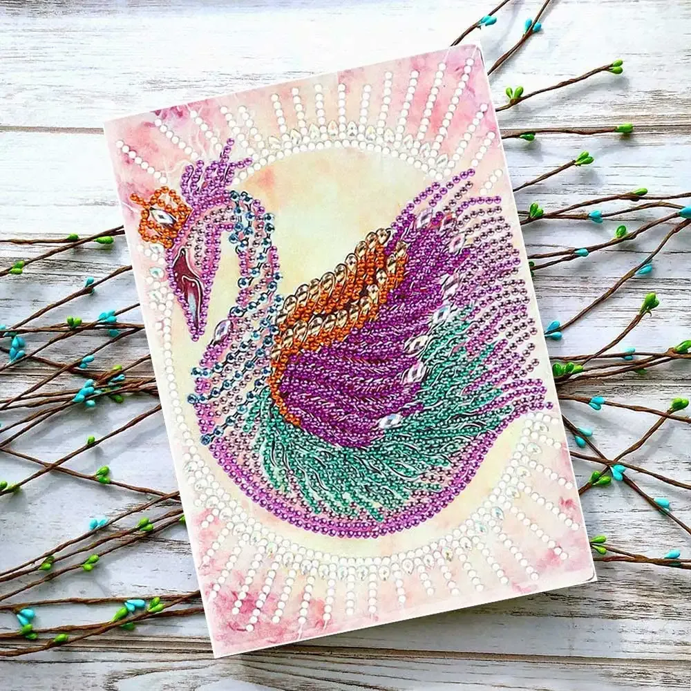Cahier Diamond Painting Cygne - Carnet pour créations brillantes