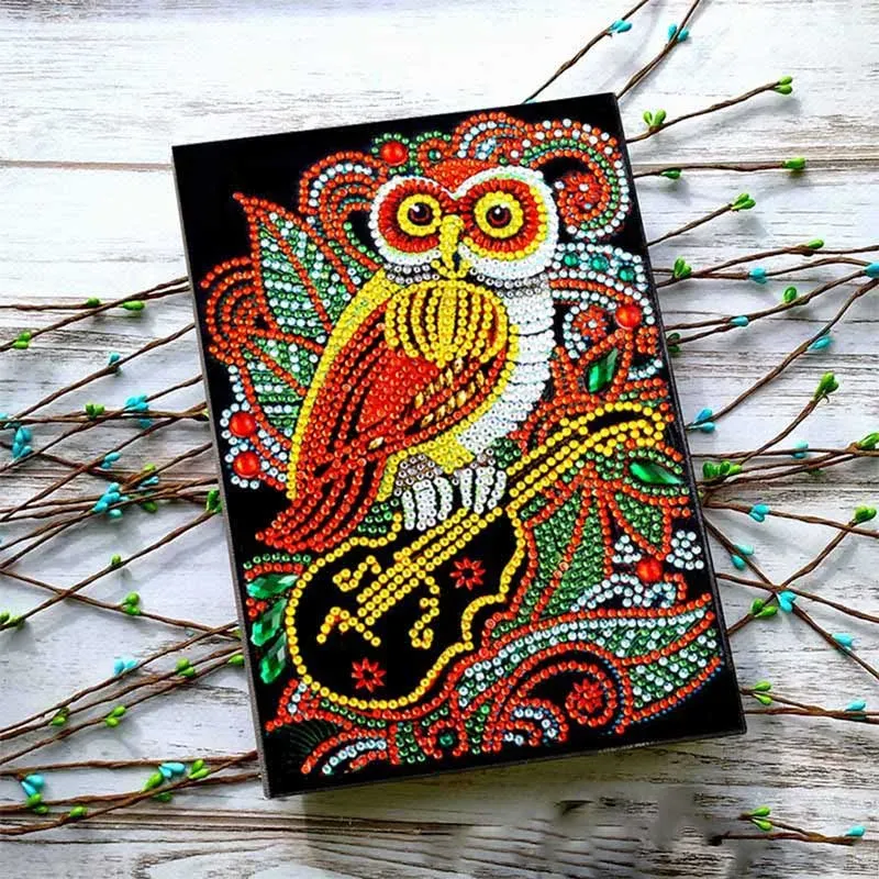 Cahier Diamond Painting Hibou & Violon - Carnet créatif