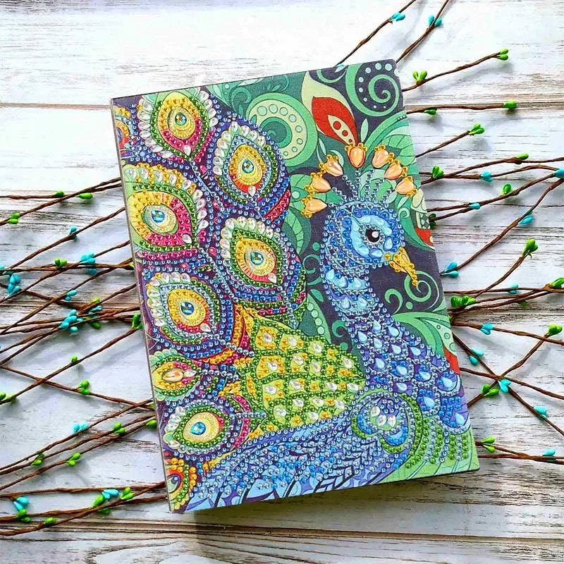 Cahier de suivi Diamond Painting Paon pour vos projets de broderie