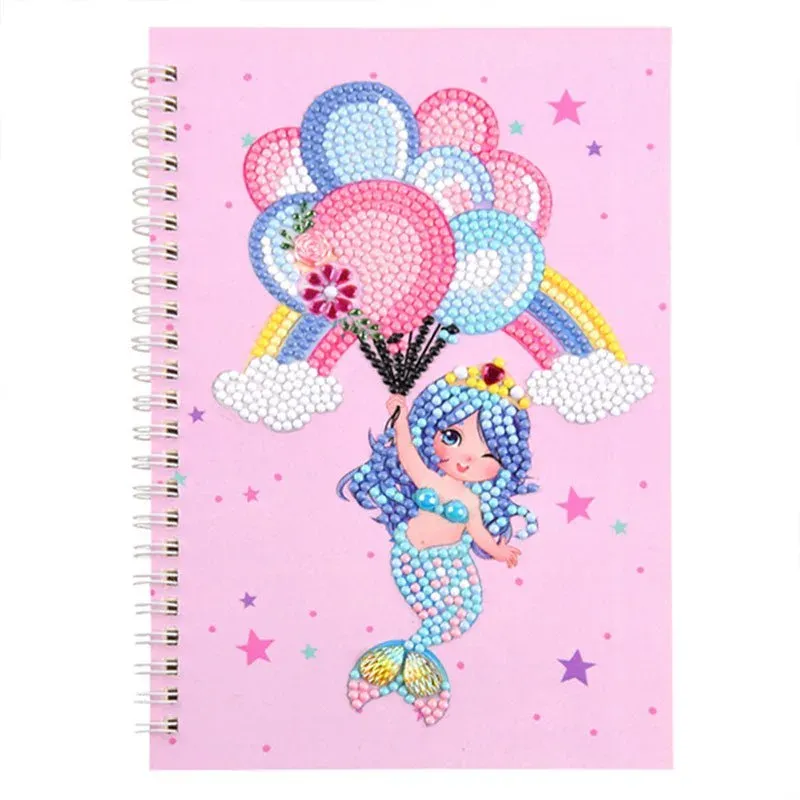 Cahier Diamond Painting Sirène avec Ballons - Accessoire créatif