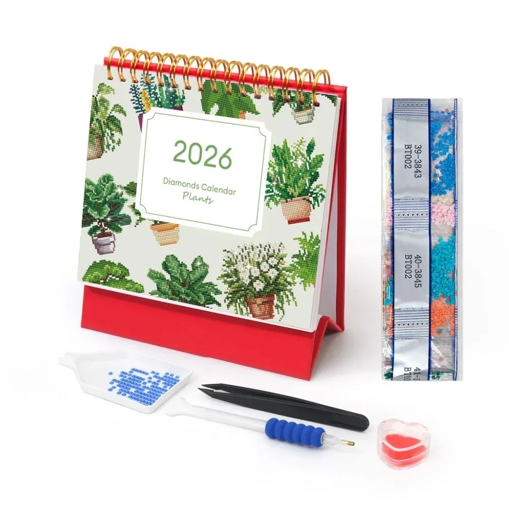 Broderie diamant Calendrier Diamond Painting 2026 - Plantes d’intérieur en pot