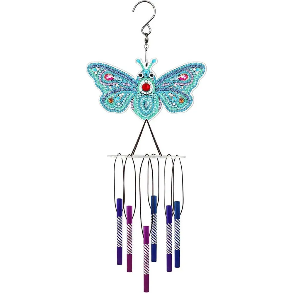 Carillon Diamond Painting Papillon turquoise - Décoration murale scintillante
