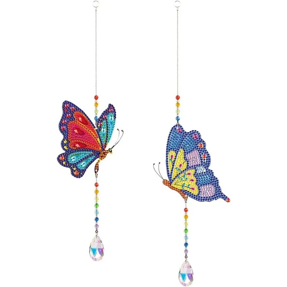 Carillon à vent Diamond Painting Papillons - Décoration élégante 2 pièces