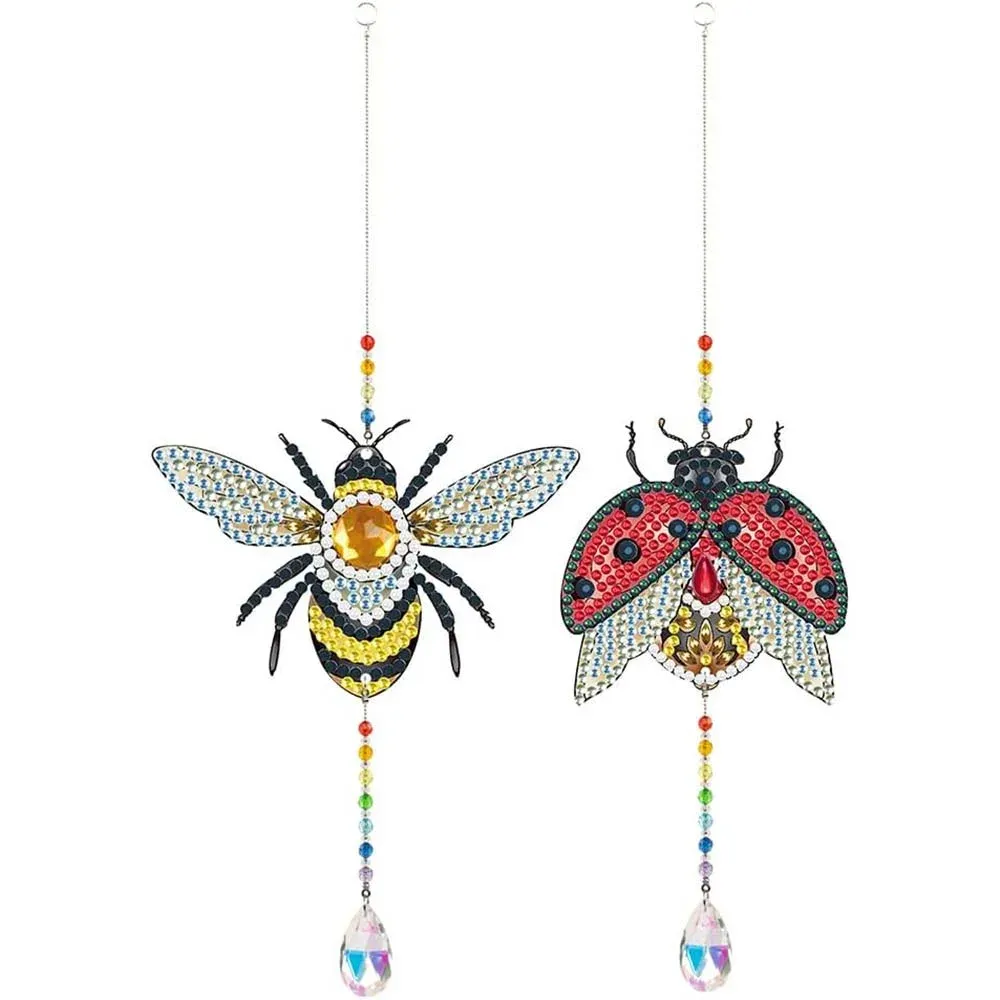 Carillon en Cristal Diamond Painting Abeille & Coccinelle - 2 pièces