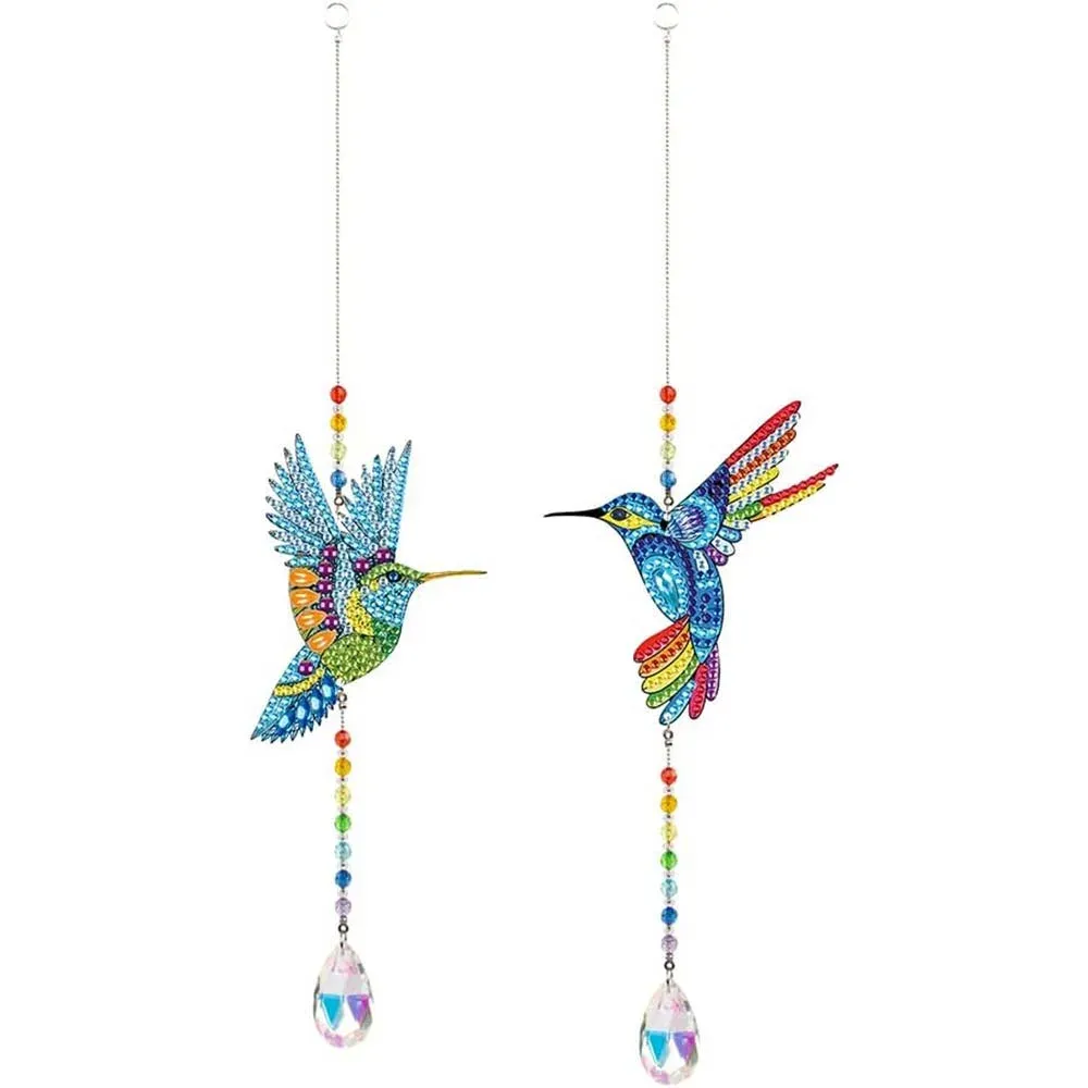 Carillon à vent Diamond Painting Colibris - Décoration murale scintillante