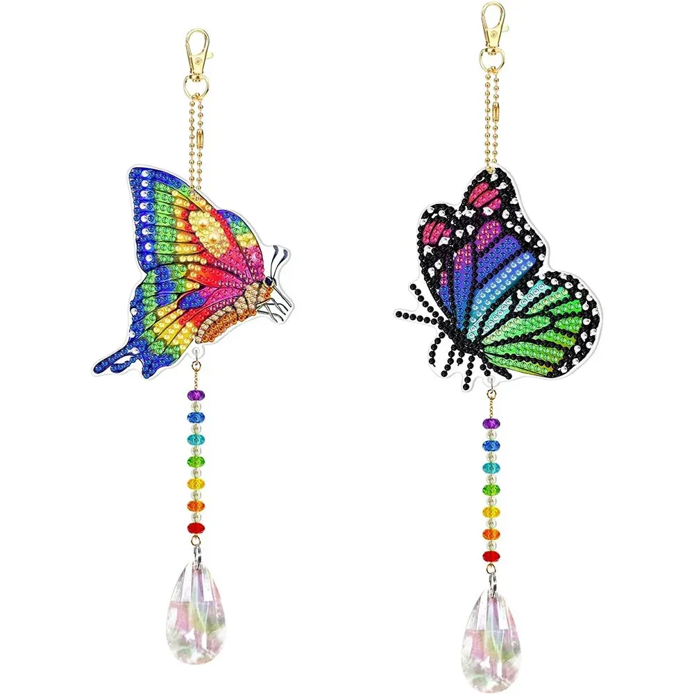 Carillon à vent Diamond Painting Papillons - Ensemble décoratif 2 pièces