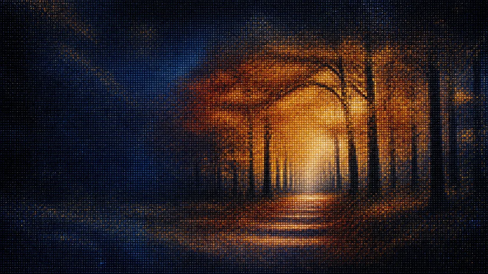 Diamond painting automne
