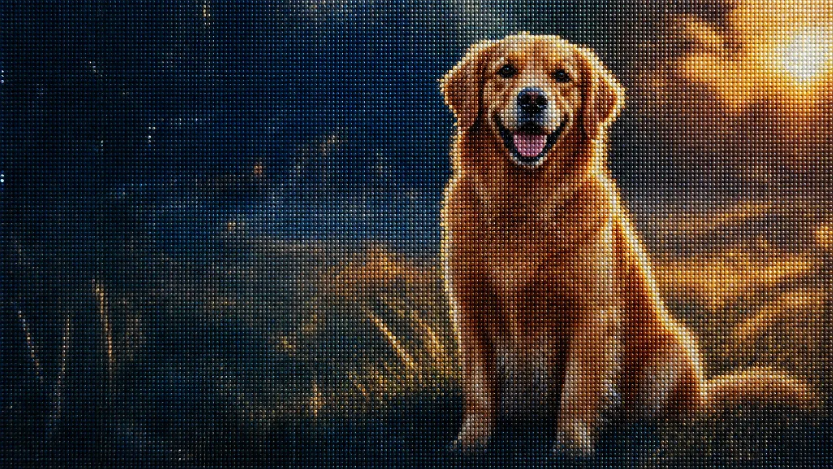 Diamond painting chien