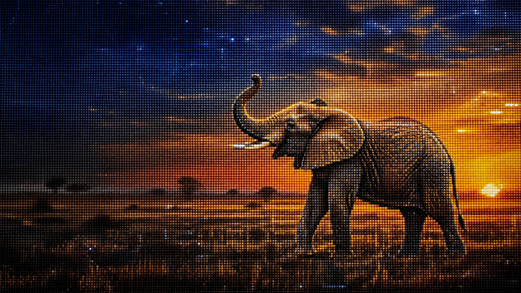 Diamond painting éléphant