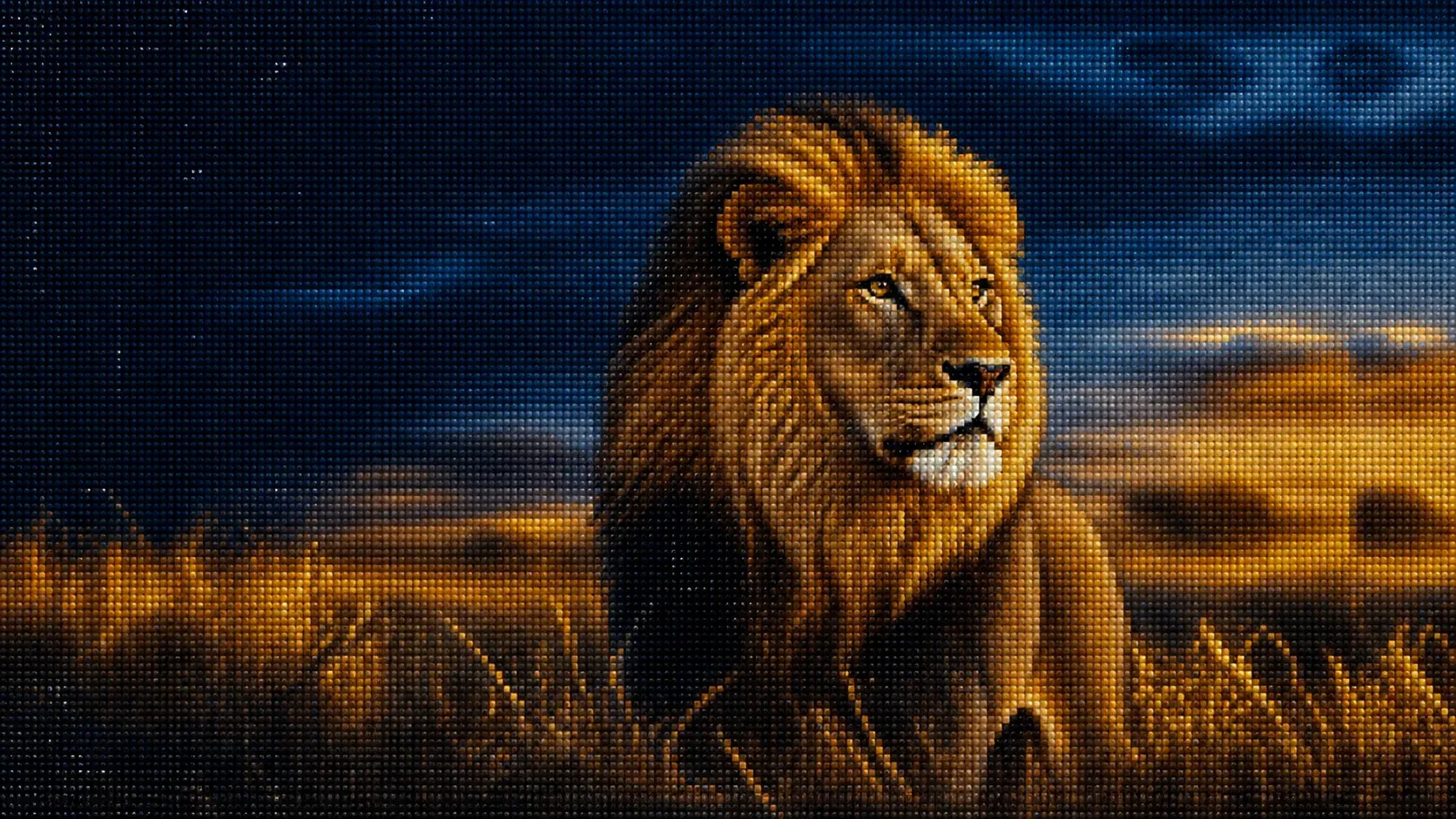 Diamond painting lion