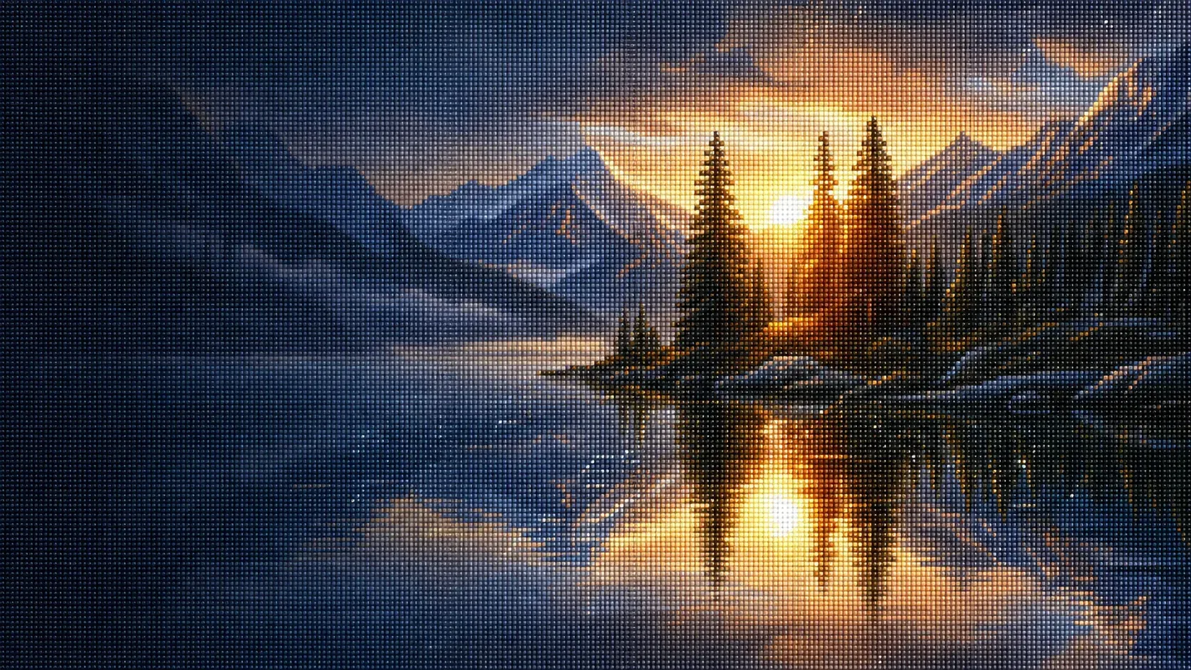 Diamond painting paysage