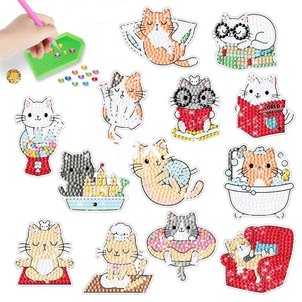 Autocollants Diamond Painting Chats - 13 motifs pour personnaliser vos créations