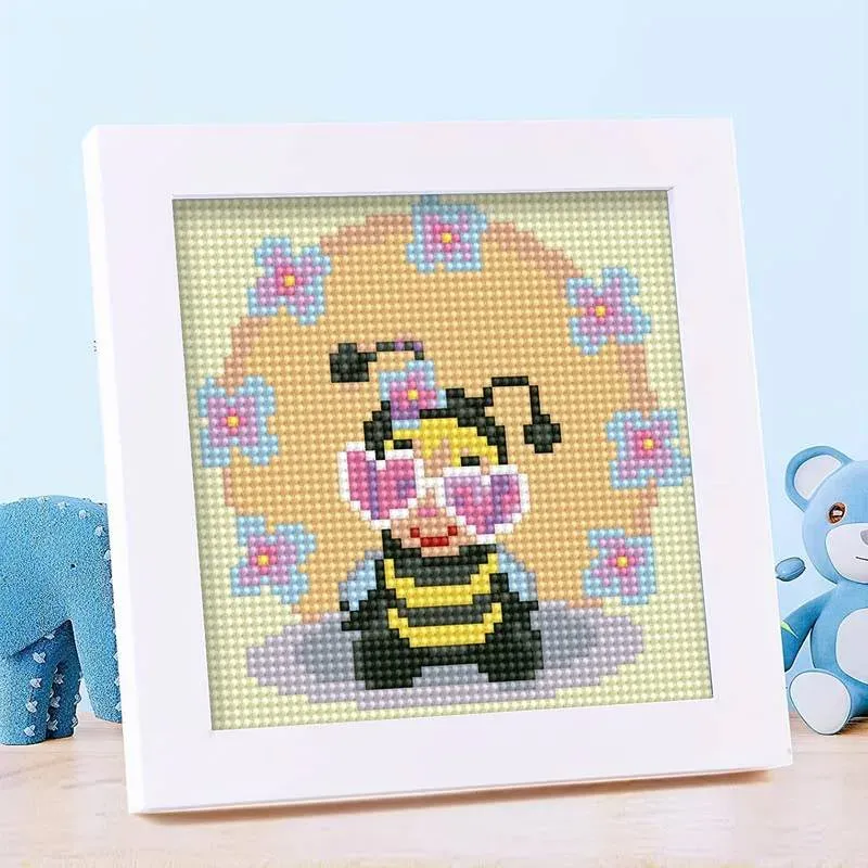 Diamond Painting Abeille pour Enfants - Cadre Photo 15x15 cm