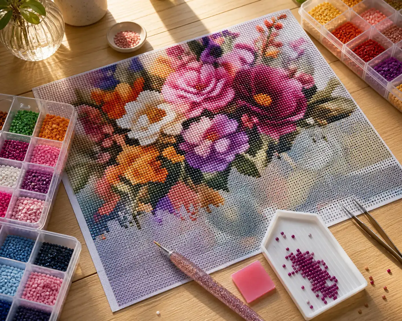 Le diamond painting adulte se choisit selon la toile et le niveau