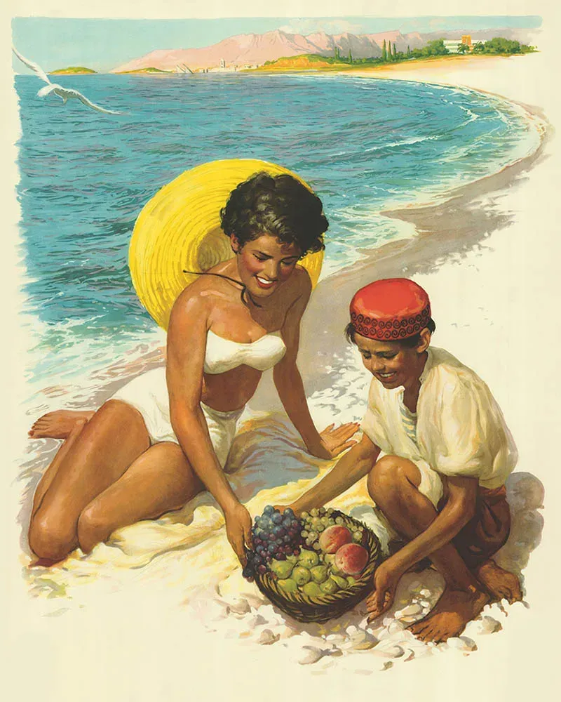 Broderie diamant Affiche vintage de la côte yougoslave