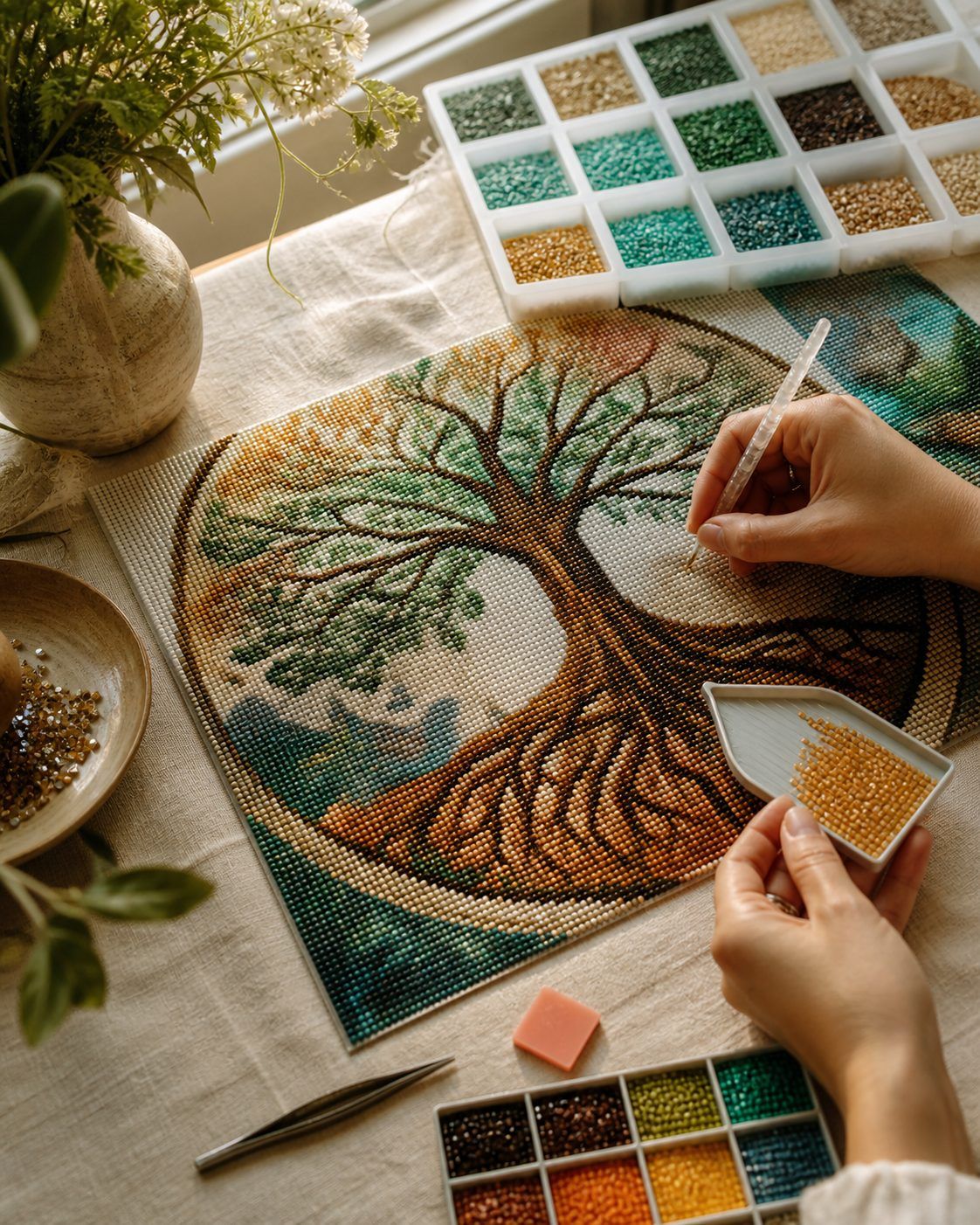 Comment réaliser un diamond painting arbre de vie ?