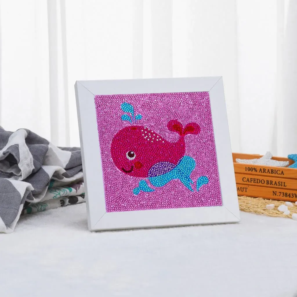 Diamond Painting Baleine pour Enfants - Cadre Photo 20x20 cm