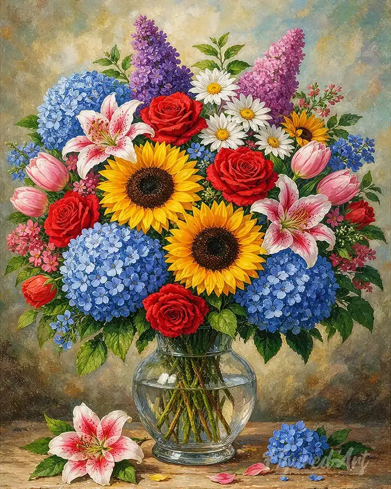 Broderie diamant Bouquet Élégant