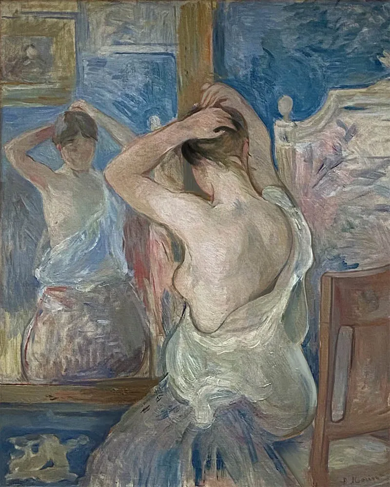 Broderie diamant Devant la psyché, 1890 - Morisot