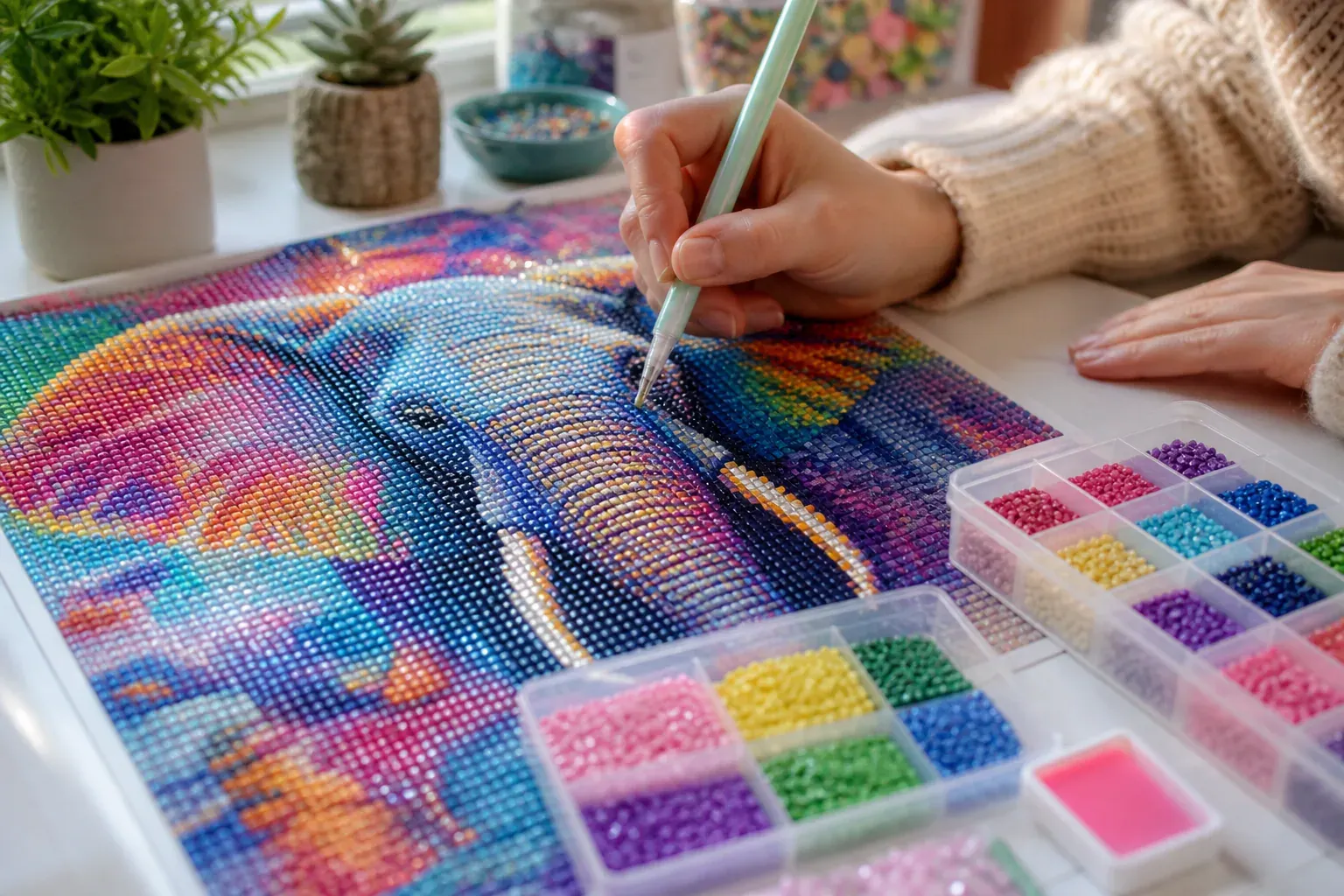 Le diamond painting elephant : choisir un motif lisible