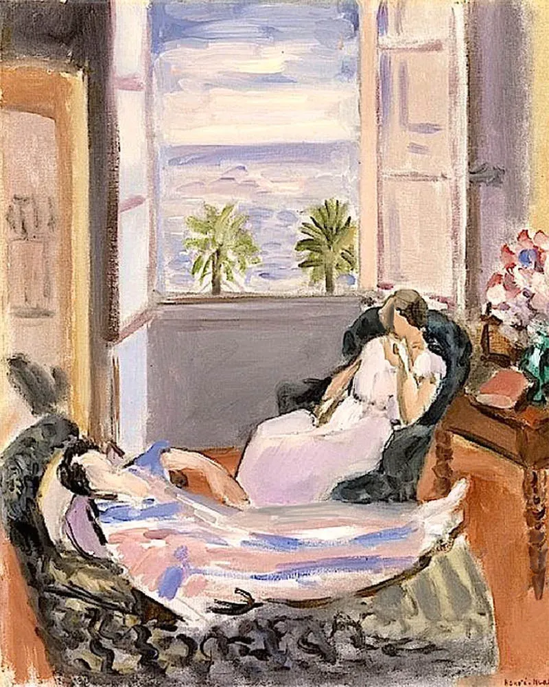 Broderie diamant Intérieur avec deux figures, fenêtre ouverte - Matisse