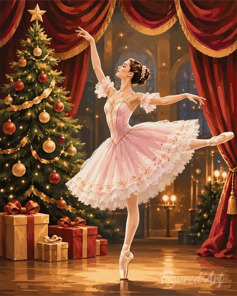 Broderie diamant La ballerine de Noël