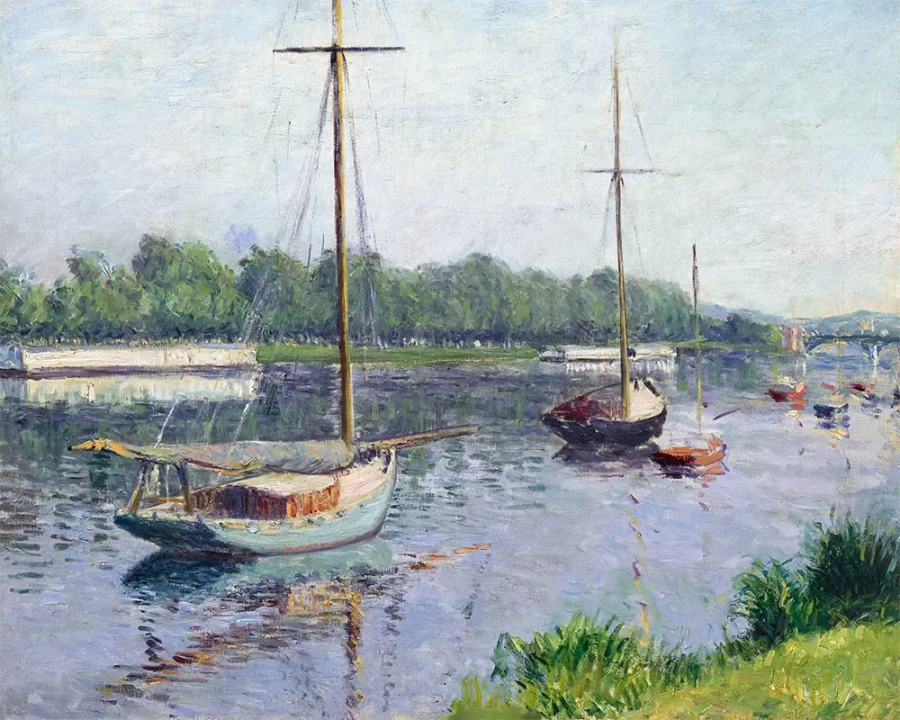 Broderie diamant Le Bassin d'Argenteuil, 1882 - Caillebotte