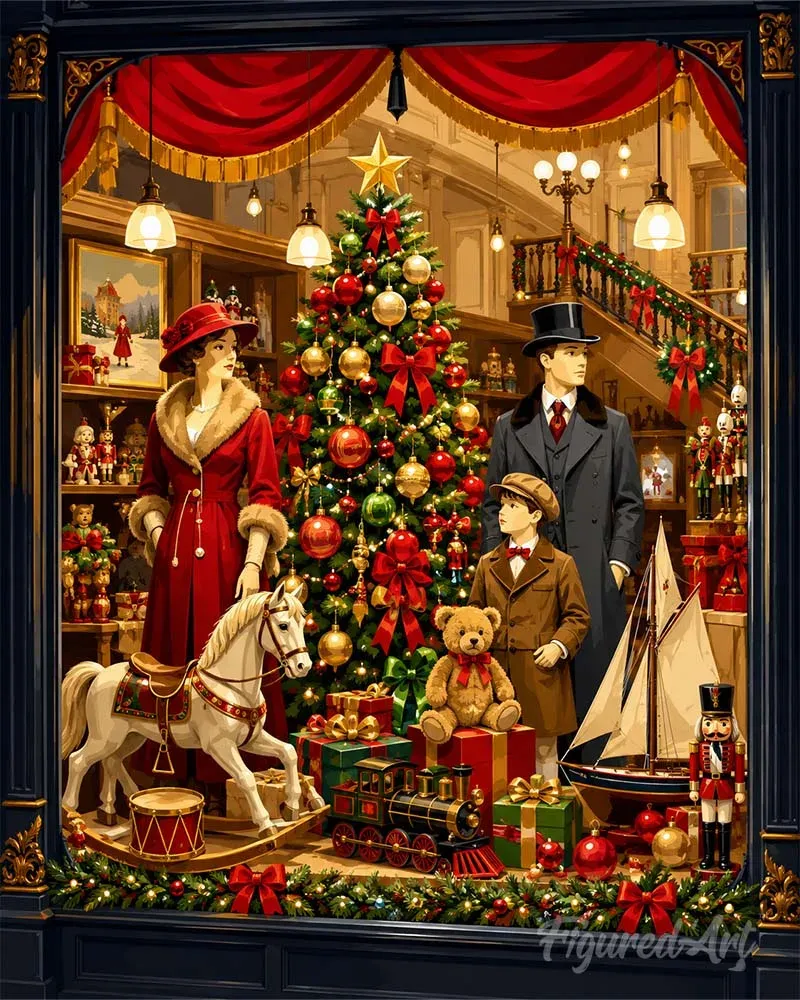 Broderie diamant Magasin de jouets de Noël