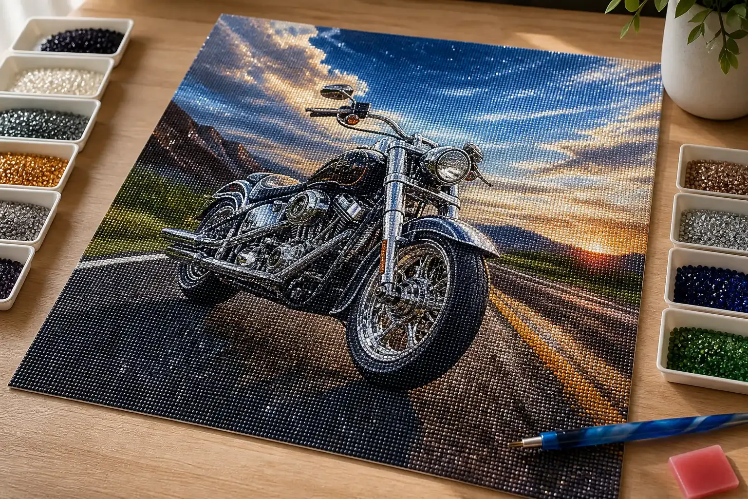 Une broderie diamant moto réussie se choisit avant de se poser