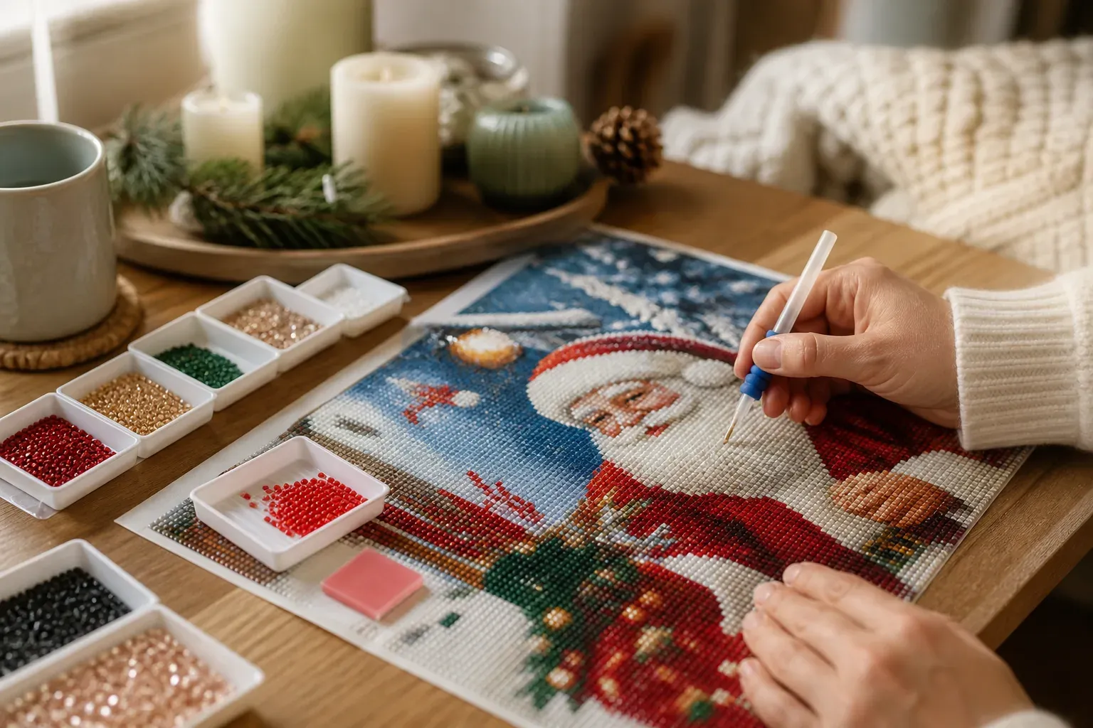 Le diamond painting Noël transforme vos idées en décorations